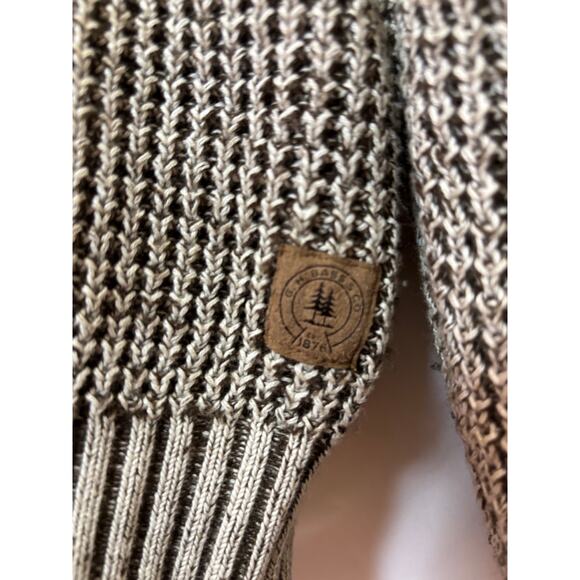 G.H. Bass & Co. Men’s Large Quarter Zip Knit Sweater Beige Gray Pullover $60 - Picture 3 of 4